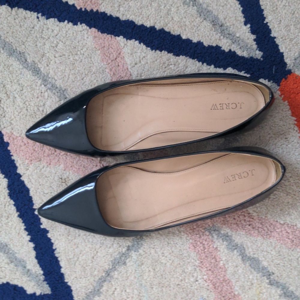 Dark Blue J Crew Patent Leather Flats